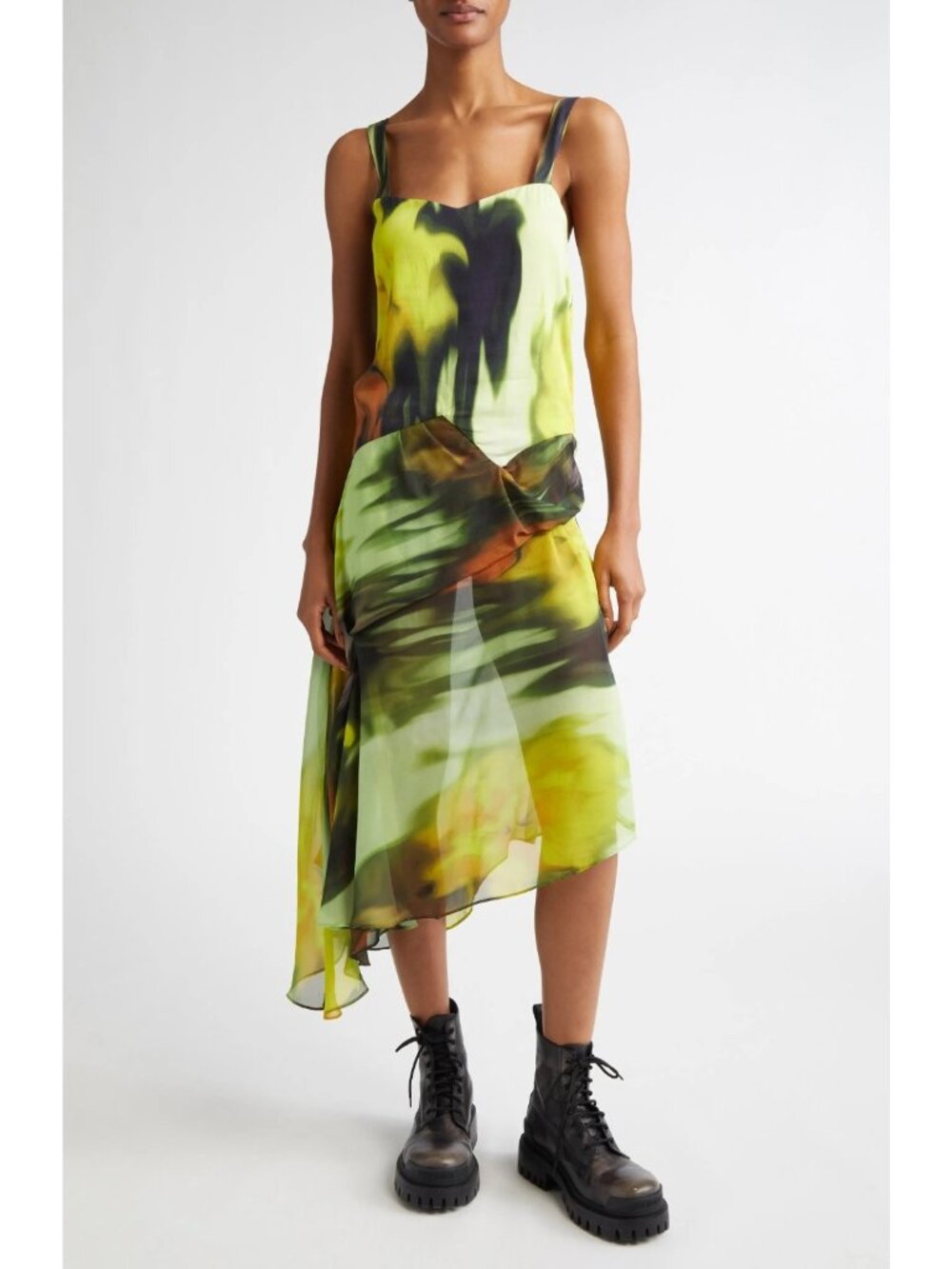 Collina Strada Women's Gaia Sleeveless Silk Midi Dress in Melting Bloom Size XS